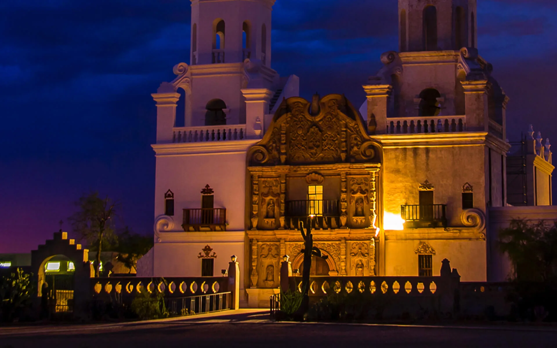 San Xavier Mission at Night Image